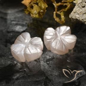 Gemme di Pietra di luna Marrone Molto Chiaro naturale da 2.36 ct, Taglio a fiore, Traslucido