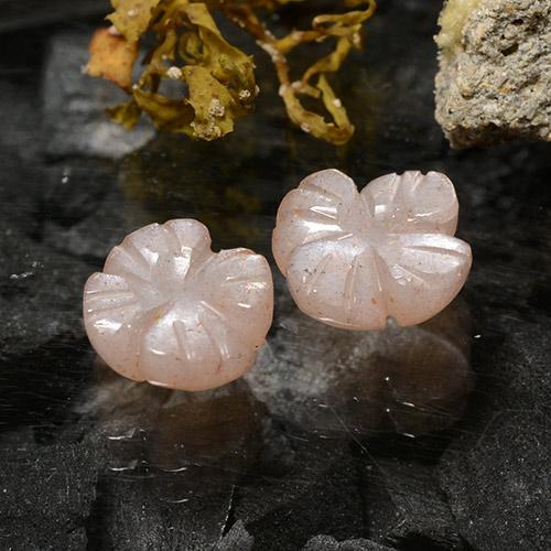 Pietra di luna naturale marrone da 2,79 ct, taglio fiore, traslucido