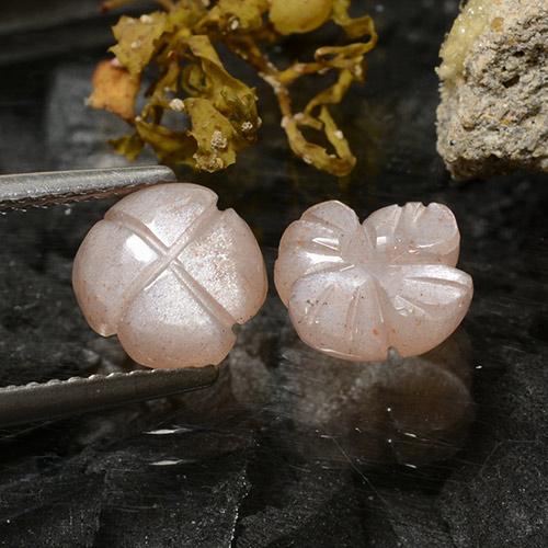 Pietra di luna naturale marrone da 2,79 ct, taglio fiore, traslucido