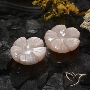 Gemme di Pietra di luna Marrone Molto Chiaro naturale da 10.47 ct, Taglio a fiore, Traslucido