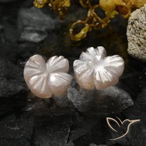 Gemme di Pietra di luna Marrone Caramello Chiaro naturale da 2.37 ct, Taglio a fiore, Traslucido