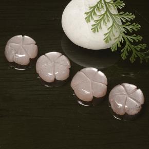 Gemme di Pietra di luna Rosa Molto Chiaro naturale da 17.30 ct, Taglio a fiore, Traslucido