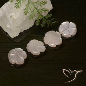 Gemme di Pietra di luna Rosa Molto Chiaro naturale da 5.66 ct, Taglio a fiore, Traslucido