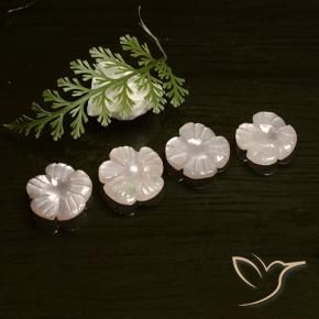 Gemme di Pietra di luna Rosa Molto Chiaro naturale da 7.19 ct, Taglio a fiore, Traslucido
