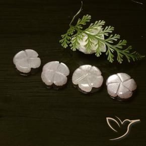 Gemme di Pietra di luna Rosa Molto Chiaro naturale da 7.19 ct, Taglio a fiore, Traslucido