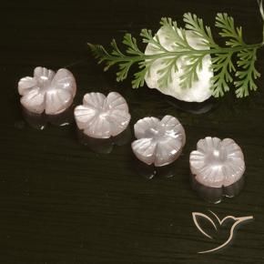 Gemme di Pietra di luna Rosa Molto Chiaro naturale da 8.18 ct, Taglio a fiore, Traslucido