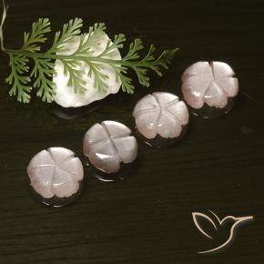 Gemme di Pietra di luna Rosa Molto Chiaro naturale da 8.18 ct, Taglio a fiore, Traslucido