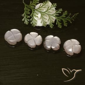 Gemme di Pietra di luna Rosa Molto Chiaro naturale da 5.72 ct, Taglio a fiore, Traslucido
