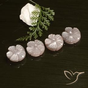 Gemme di Pietra di luna Rosa Molto Chiaro naturale da 14.06 ct, Taglio a fiore, Traslucido