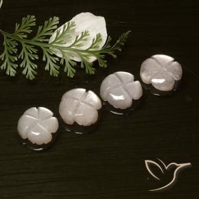 Gemme di Pietra di luna Rosa Molto Chiaro naturale da 8.18 ct, Taglio a fiore, Traslucido