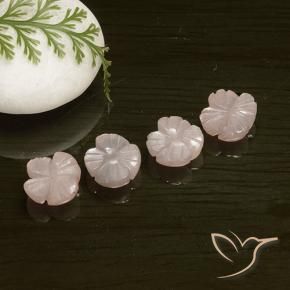 Gemme di Pietra di luna Rosa Molto Chiaro naturale da 7.22 ct, Taglio a fiore, Traslucido
