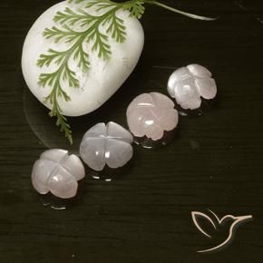 Gemme di Pietra di luna Rosa Molto Chiaro naturale da 8.33 ct, Taglio a fiore, Traslucido