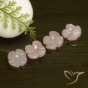 Gemme di Pietra di luna Rosa Molto Chiaro naturale da 6.37 ct, Taglio a fiore, Traslucido
