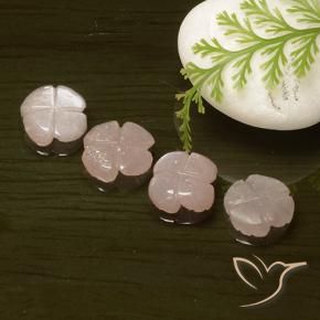 Gemme di Pietra di luna Rosa Molto Chiaro naturale da 6.37 ct, Taglio a fiore, Traslucido