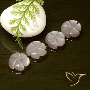 Gemme di Pietra di luna Rosa Molto Chiaro naturale da 9.46 ct, Taglio a fiore, Traslucido