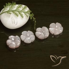 Gemme di Pietra di luna Rosa Molto Chiaro naturale da 10.24 ct, Taglio a fiore, Traslucido