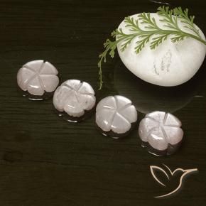 Gemme di Pietra di luna Rosa Molto Chiaro naturale da 10.24 ct, Taglio a fiore, Traslucido
