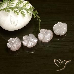 Gemme di Pietra di luna Rosa Molto Chiaro naturale da 8.43 ct, Taglio a fiore, Traslucido