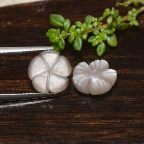 Pietra di luna naturale marrone da 5,11 ct, taglio fiore, traslucido