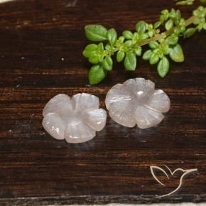 Gemme di Pietra di luna Marrone Molto Chiaro naturale da 3.90 ct, Taglio a fiore, Traslucido