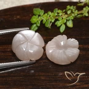 Gemme di Pietra di luna Marrone Molto Chiaro naturale da 11.84 ct, Taglio a fiore, Traslucido