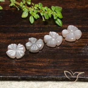 Gemme di Pietra di luna Marrone Molto Chiaro naturale da 3.32 ct, Taglio a fiore, Traslucido