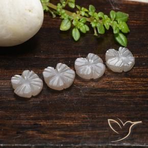 Gemme di Pietra di luna Marrone Caramello Chiaro naturale da 3.99 ct, Taglio a fiore, Traslucido