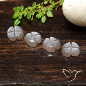 Gemme di Pietra di luna Marrone Caramello Chiaro naturale da 3.99 ct, Taglio a fiore, Traslucido