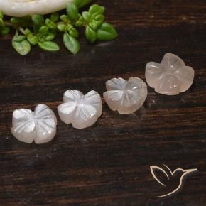 Gemme di Pietra di luna Marrone Molto Chiaro naturale da 4.06 ct, Taglio a fiore, Traslucido