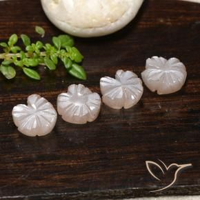 Gemme di Pietra di luna Marrone Molto Chiaro naturale da 6.24 ct, Taglio a fiore, Traslucido