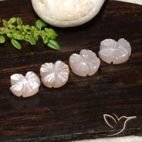 Gemme di Pietra di luna Marrone Molto Chiaro naturale da 5.10 ct, Taglio a fiore, Traslucido