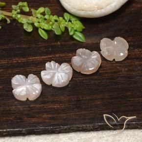 Gemme di Pietra di luna Marrone Caramello Chiaro naturale da 4.30 ct, Taglio a fiore, Traslucido