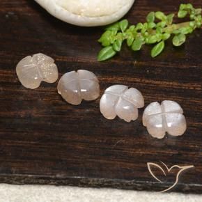 Gemme di Pietra di luna Marrone Caramello Chiaro naturale da 4.30 ct, Taglio a fiore, Traslucido