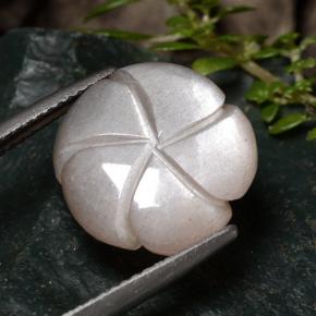 Pietra di luna marrone molto chiaro naturale da 6,52 ct, taglio fiore, traslucido