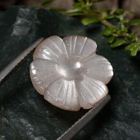 Pietra di luna Marrone Chiaro Di Arachidi naturale da 5.79 ct, Taglio a fiore, Traslucido