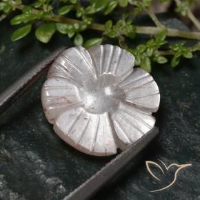 Pietra di luna Rosa Molto Chiaro naturale da 6.14 ct, Taglio a fiore, Traslucido