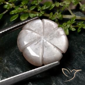 Pietra di luna Rosa Molto Chiaro naturale da 6.14 ct, Taglio a fiore, Traslucido