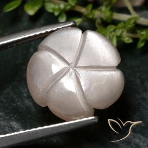 Pietra di luna Marrone Molto Chiaro naturale da 6.68 ct, Taglio a fiore, Traslucido