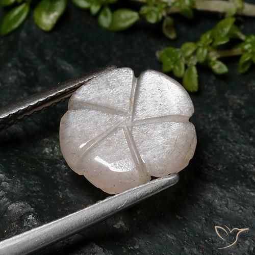 Pietra di luna Marrone Chiaro Di Arachidi naturale da 2.46 ct, Taglio a fiore, Traslucido
