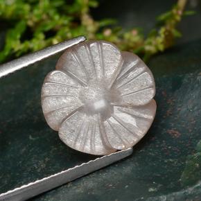 Pietra di luna naturale arancione da 5,94 ct, taglio fiore, traslucido