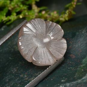 Pietra di luna naturale arancione da 5,94 ct, taglio fiore, traslucido