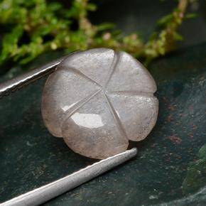 Pietra di luna naturale arancione da 5,94 ct, taglio fiore, traslucido
