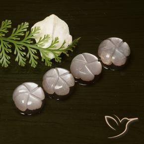 Gemme di Pietra di luna Pesca naturale da 9.40 ct, Taglio a fiore, Traslucido