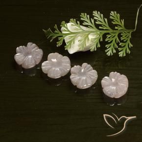 Gemme di Pietra di luna Arancione chiaro naturale da 7.08 ct, Taglio a fiore, Traslucido