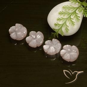 Gemme di Pietra di luna Pesca naturale da 10.77 ct, Taglio a fiore, Traslucido
