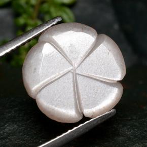 Pietra di luna naturale rosa da 3,55 ct, taglio fiore, traslucido