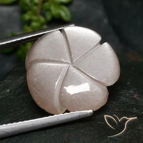 Pietra di luna Rosa Molto Chiaro naturale da 7.28 ct, Taglio a fiore, Traslucido