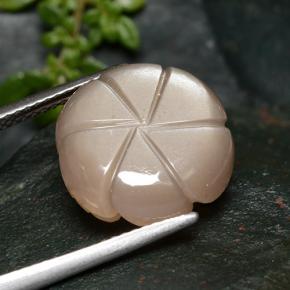 Pietra di luna Pesca naturale da 7.34 ct, Taglio a fiore, Traslucido