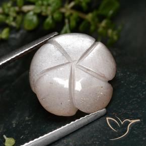 Pietra di luna Rosa Molto Chiaro naturale da 7.24 ct, Taglio a fiore, Traslucido