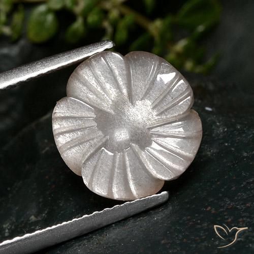 4.31ct Naturale Rosa Molto Chiaro Pietra di luna, Taglio a fiore, Traslucido